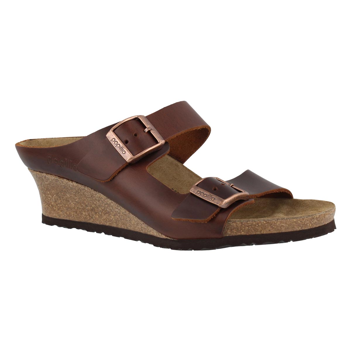 Lds Emina LTR cgnc wedge 2-strp sndl -N