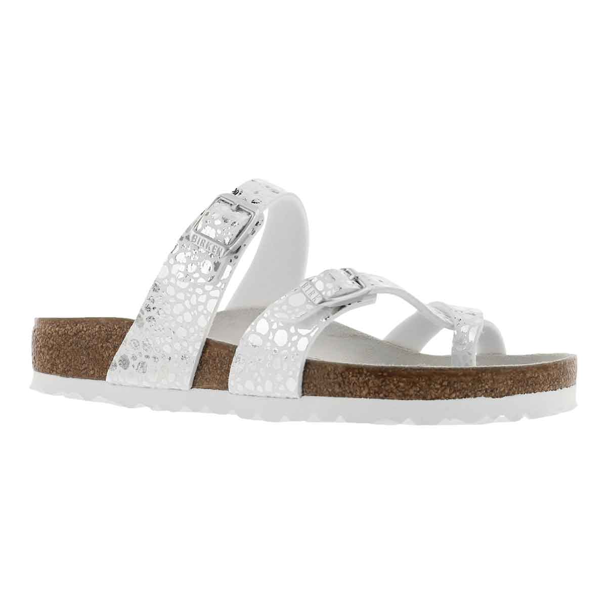 Women's MAYARI BF metalic stone silver sandal