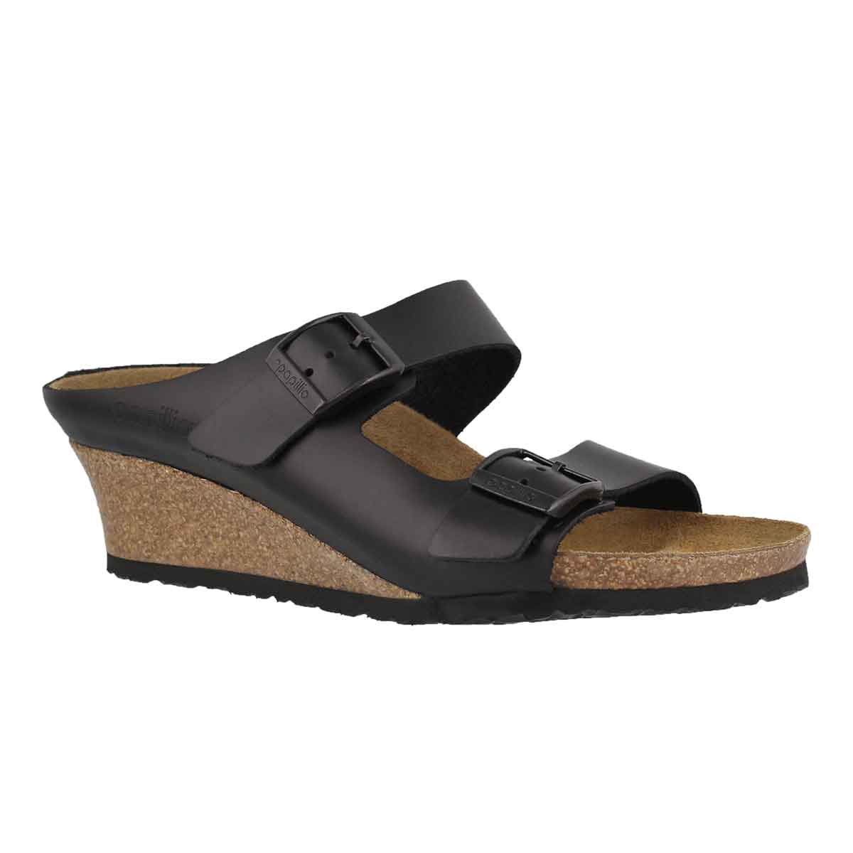Women's EMINA LTR black wedge sandals - Narrow