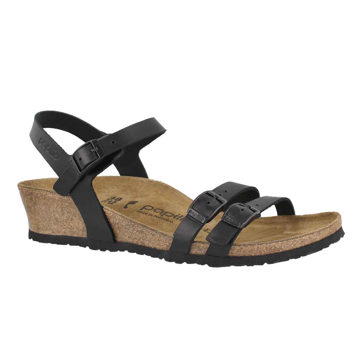 Women's LANA LTR black wedge sandals - Narrow