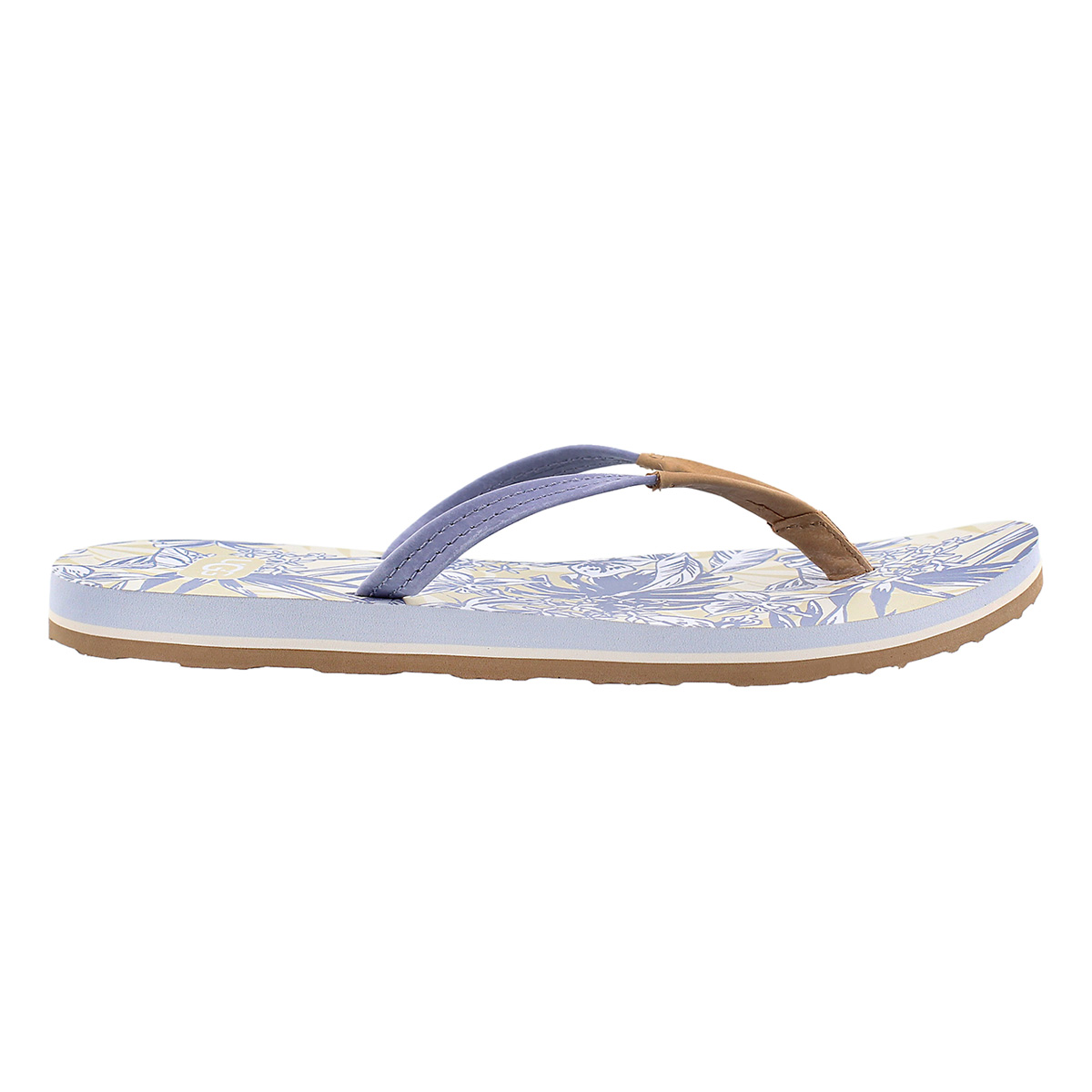Lds Magnolia Island Floral blue flipflop