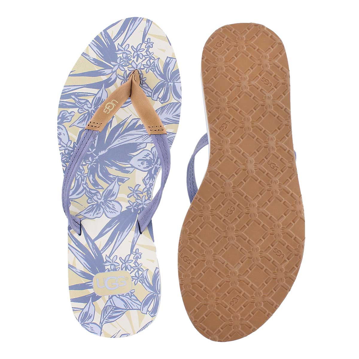 Lds Magnolia Island Floral blue flipflop