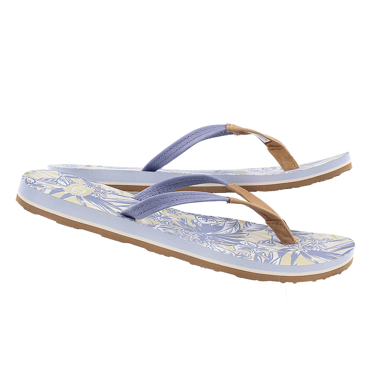 Lds Magnolia Island Floral blue flipflop
