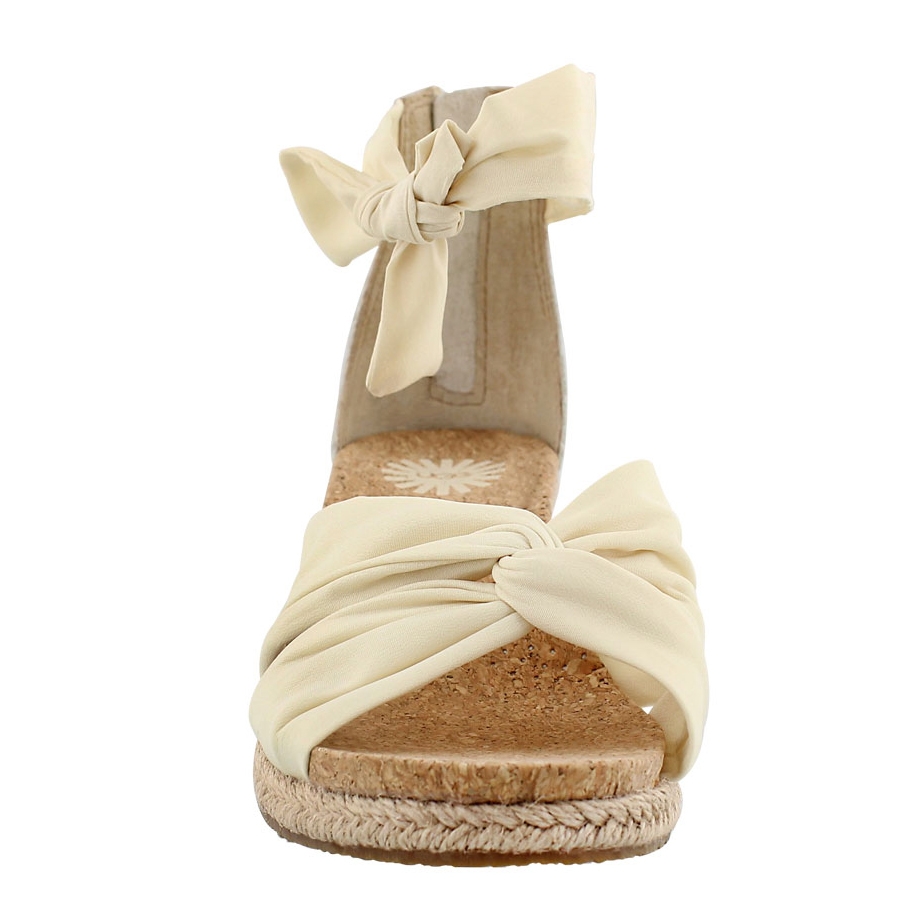 Lds Starla cream fabric wedge sandal