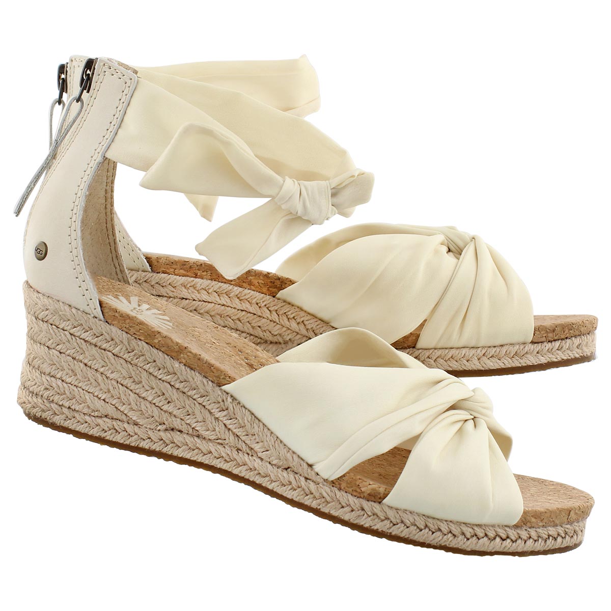 Lds Starla cream fabric wedge sandal
