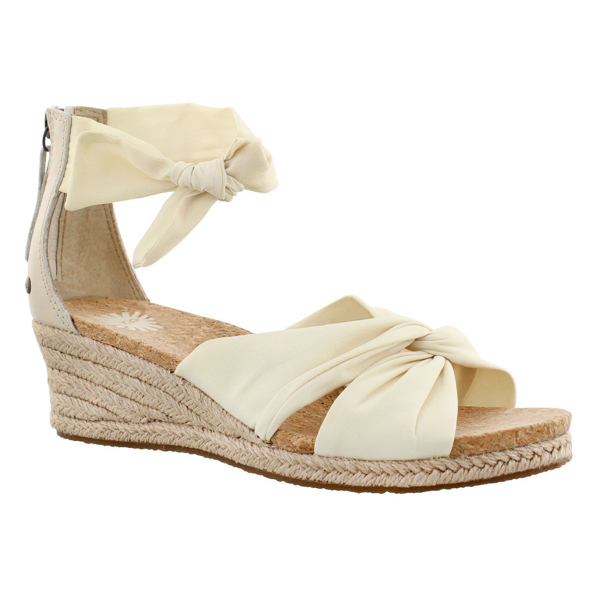 Lds Starla cream fabric wedge sandal