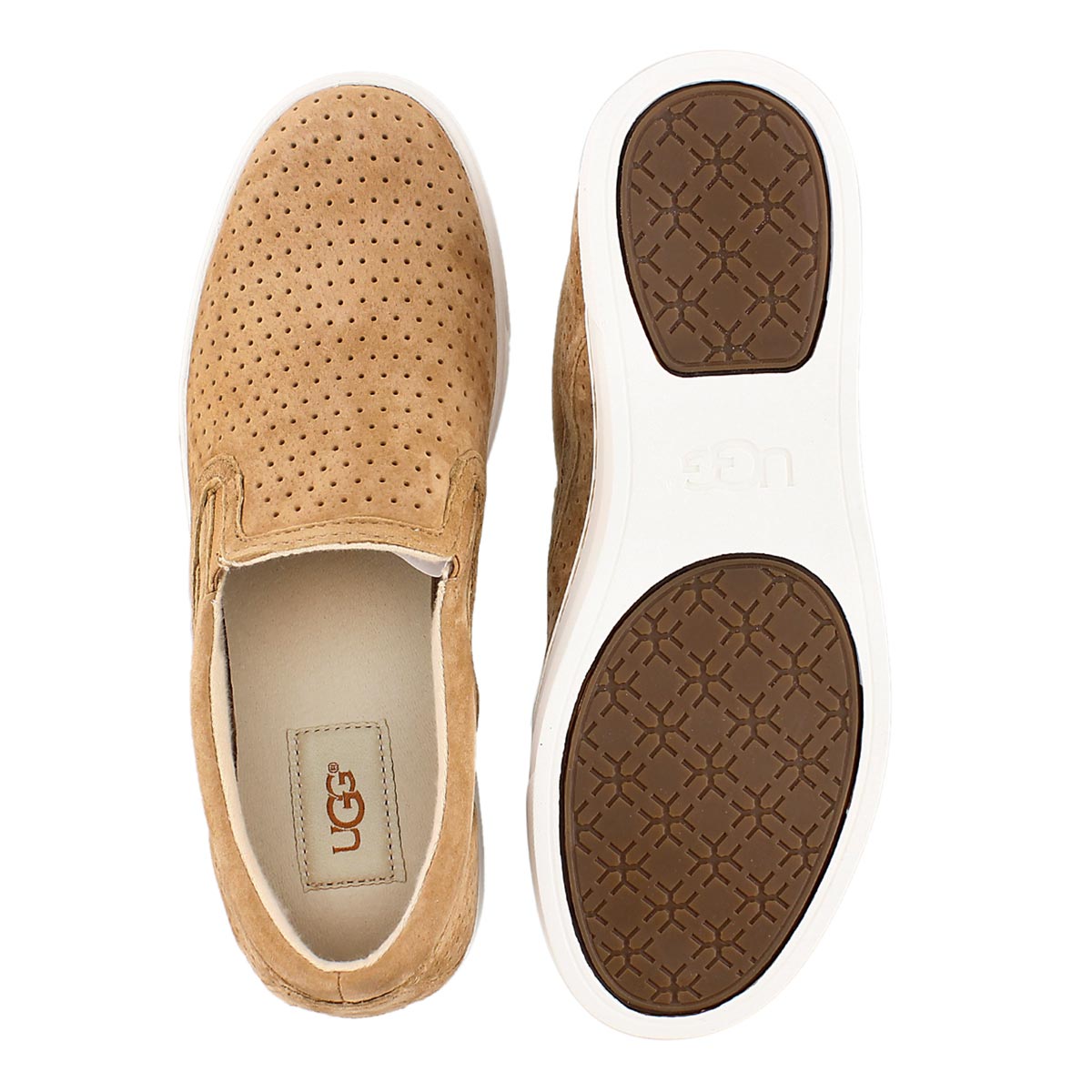 Lds Feirce Geo Perf tawny slipon shoe