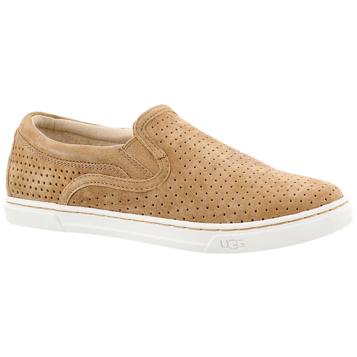 Lds Feirce Geo Perf tawny slipon shoe