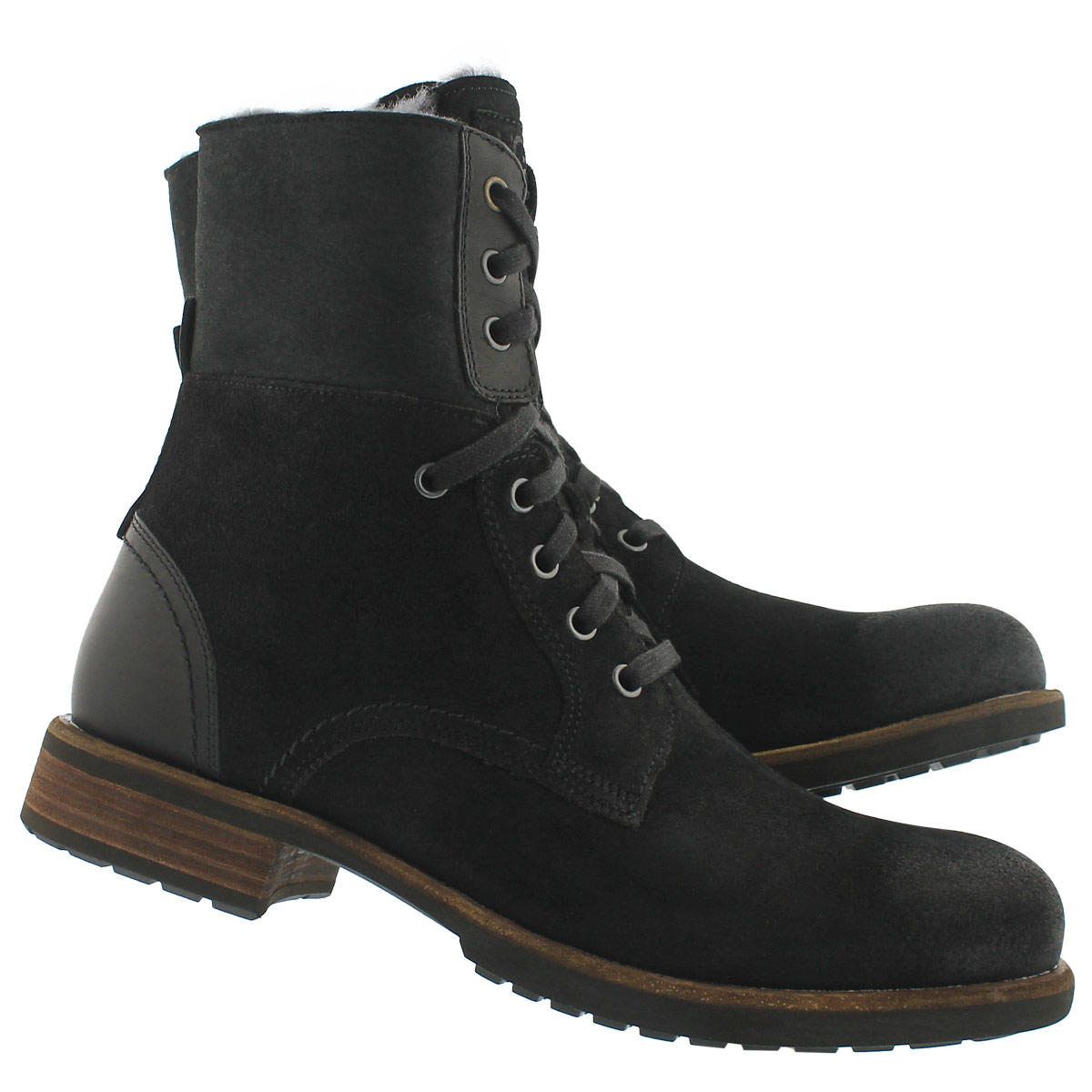 Mns Larus black laceup combat boot
