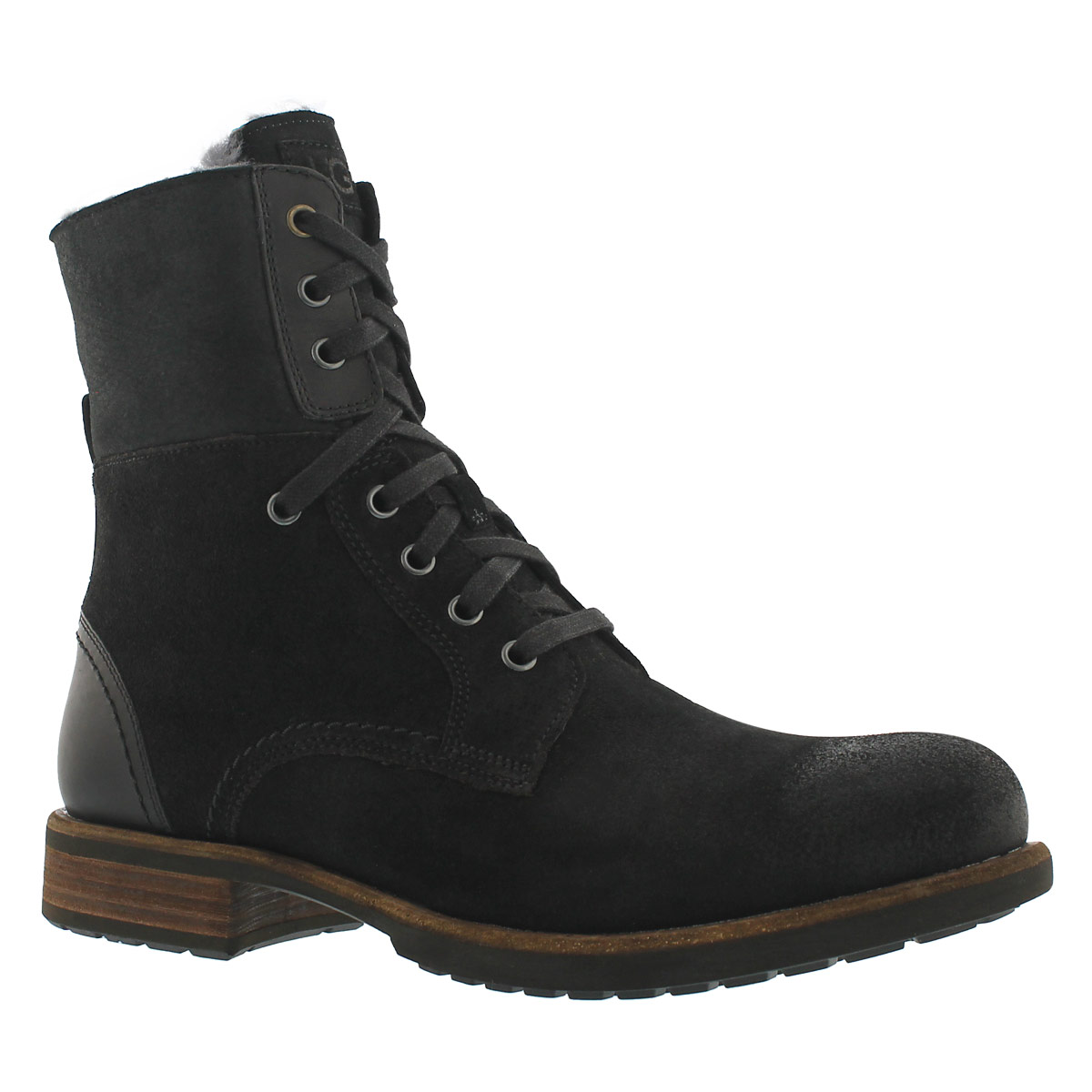 Mns Larus black laceup combat boot