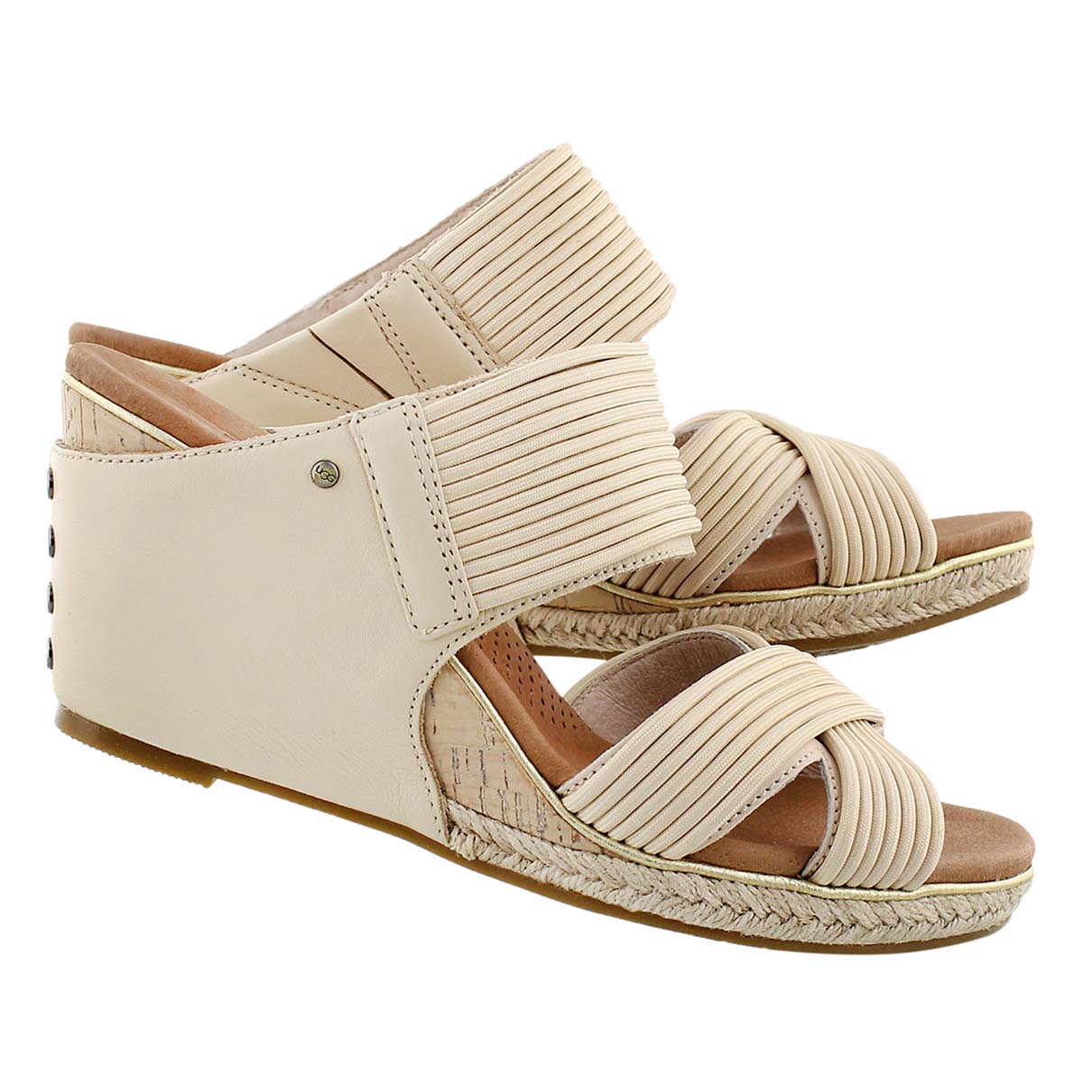 Lds Hilarie buff wedge slide sandal