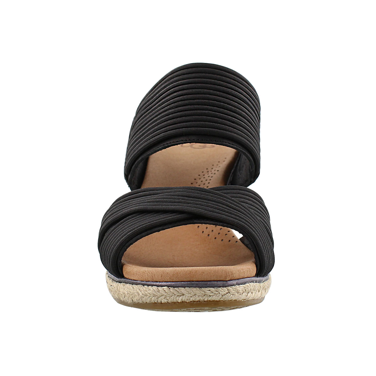 Lds Hilarie black wedge slide sandal