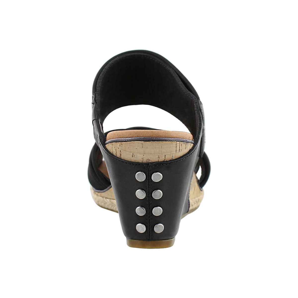 Lds Hilarie black wedge slide sandal