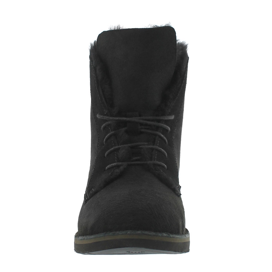 Lds Quincy black lace up sheepskin boot
