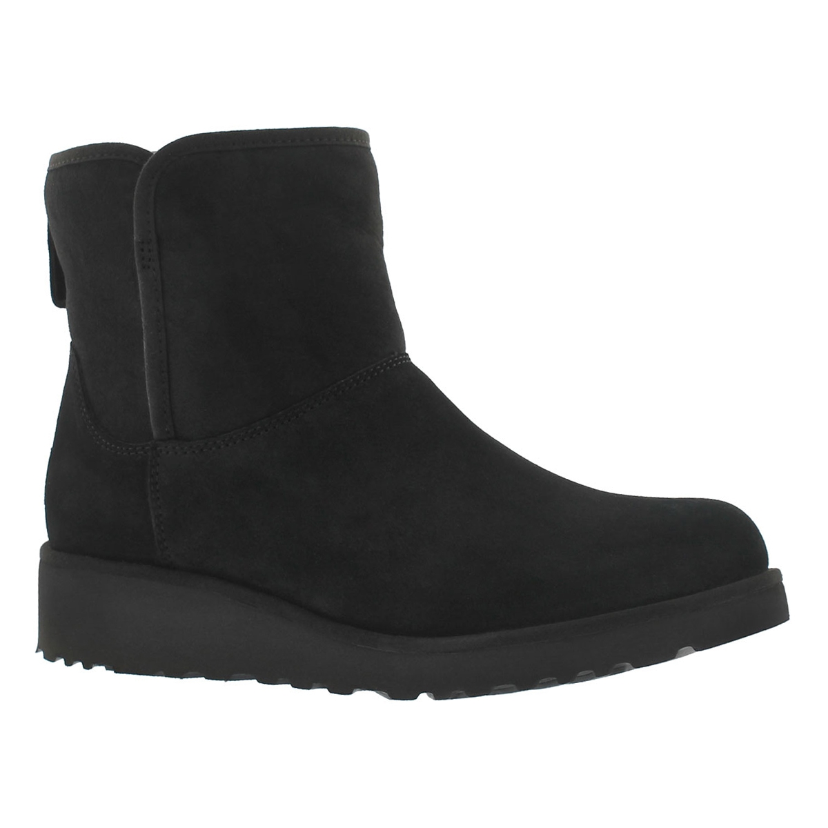 Women's KRISTIN black wedge sheepskin boots