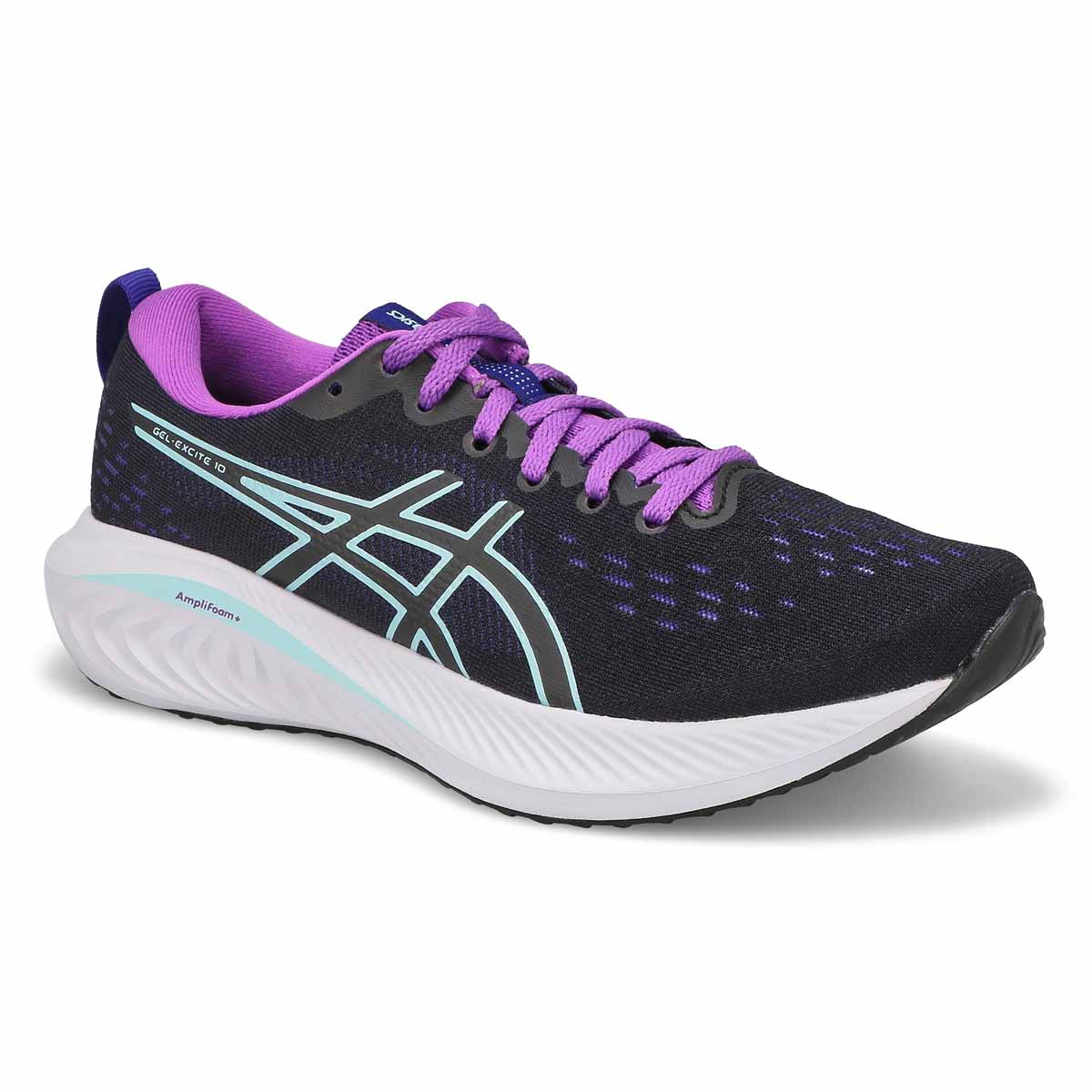 Womens Gel-Excite 10 Lace Up Sneaker - Black/Aqua