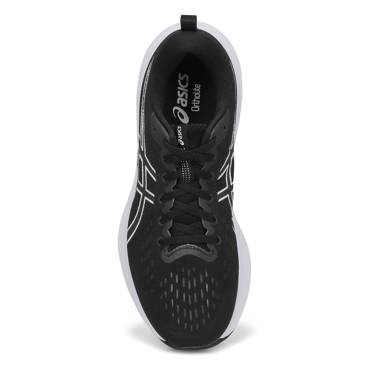 Ladies Gel Excite 10 Wide Lace Up Sneaker- Black/White