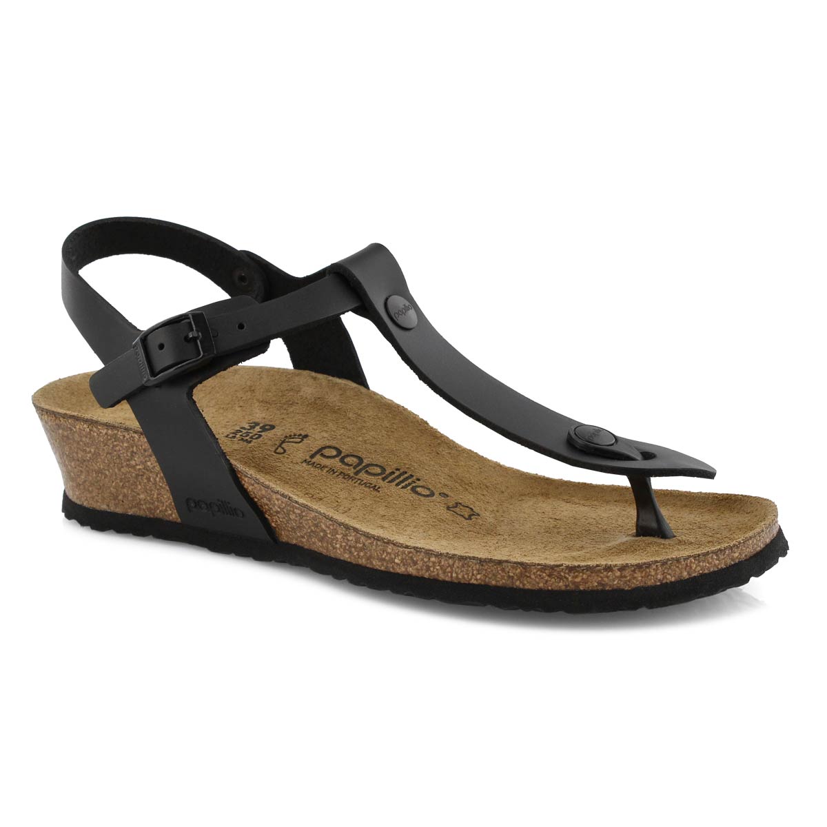 Lds Ashley LTR black wedge thong sandal