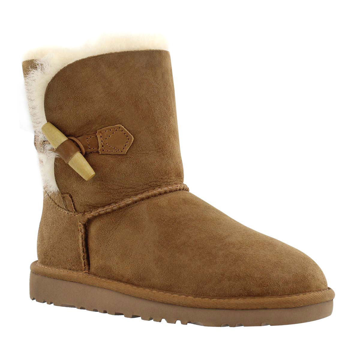 Girls' EBONY chestnut sheepskin toggle boots