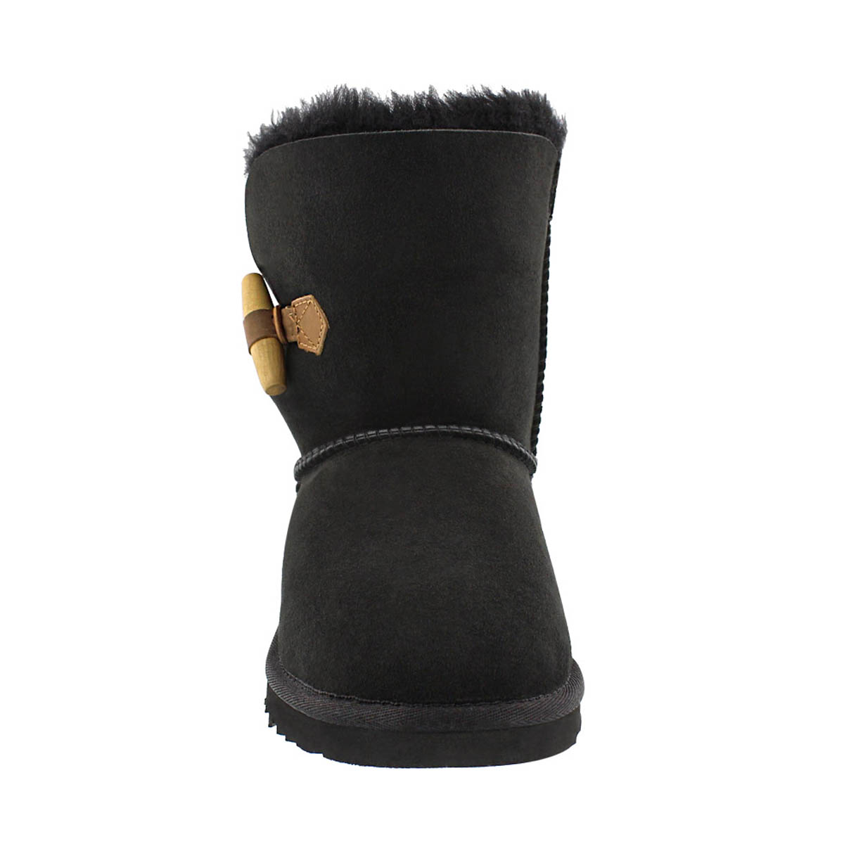 Grls Ebony black sheepskin toggle boot