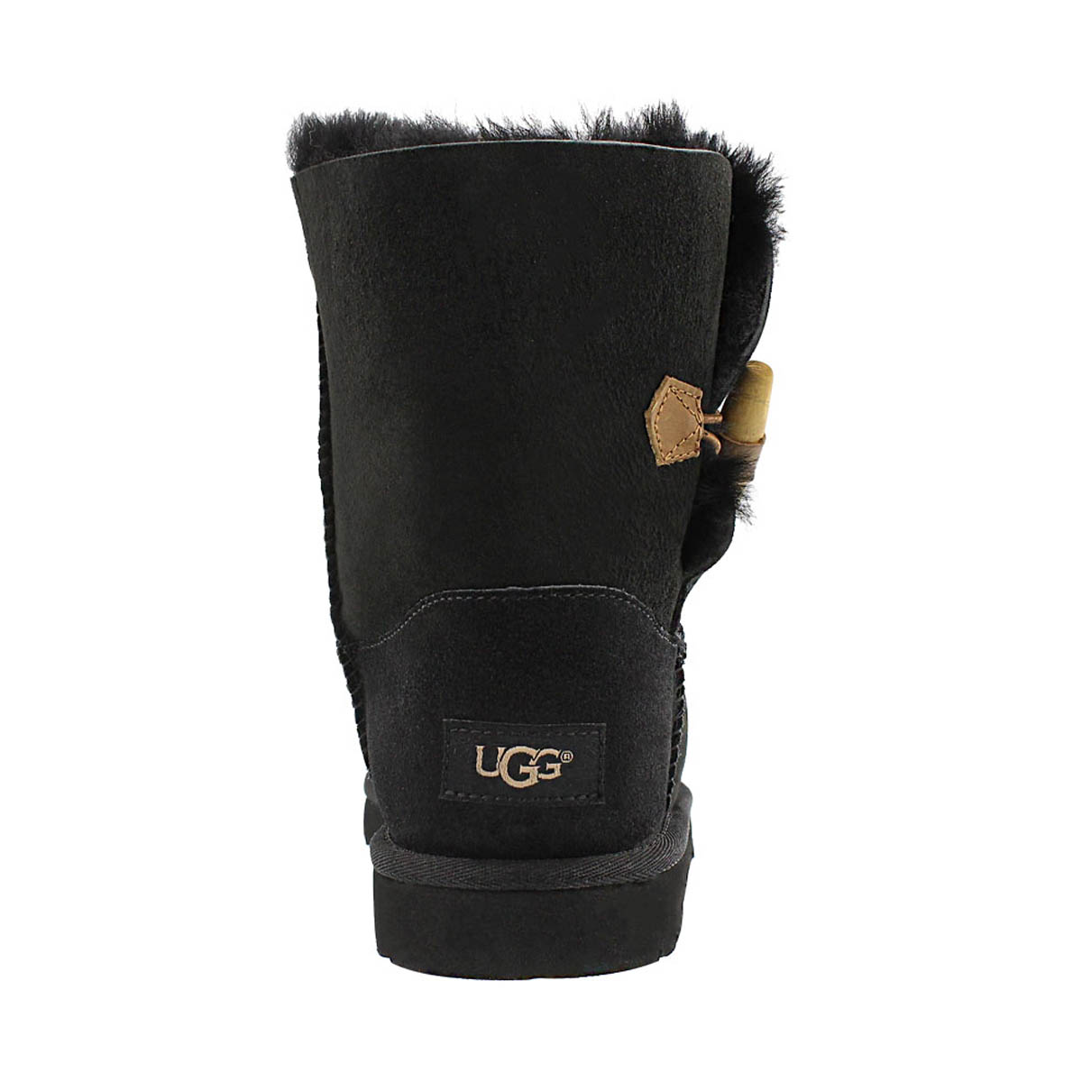 Grls Ebony black sheepskin toggle boot