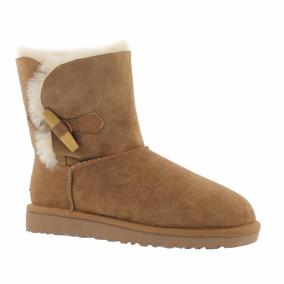 Girls' EBONY chestnut sheepskin toggle boots