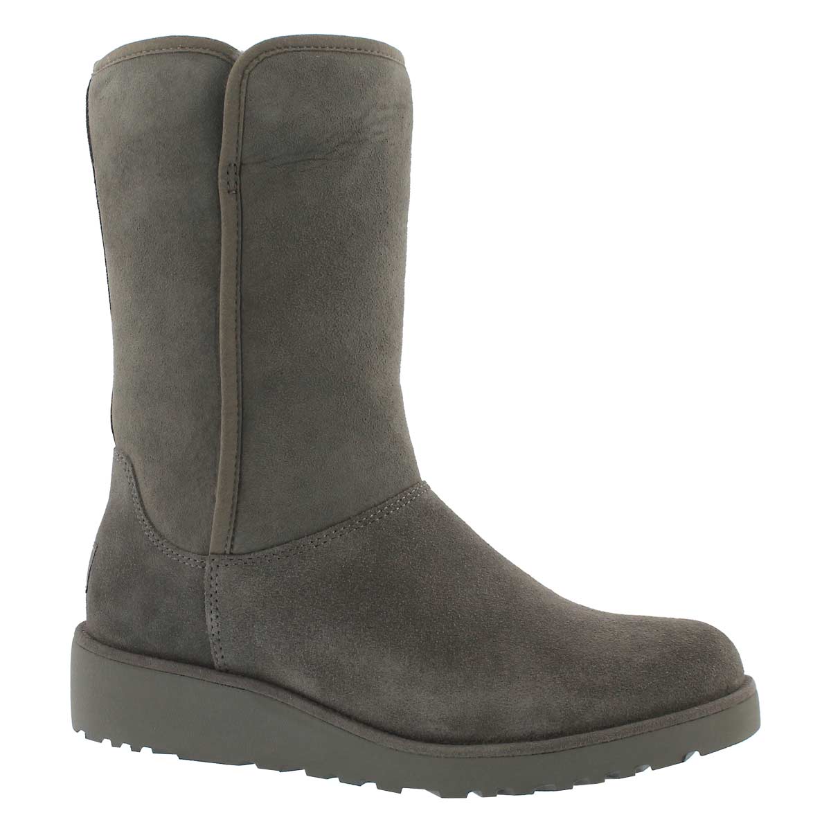 Women's AMIE grey tall wedge sheepskin boots