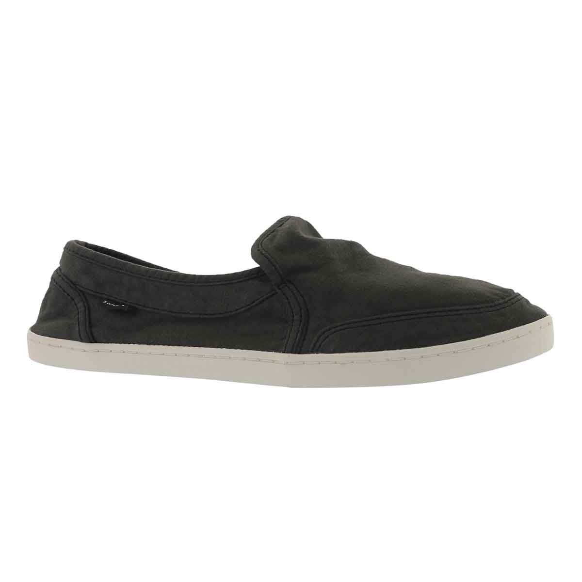 Women's PAIR O DICE washed black slip on shoes