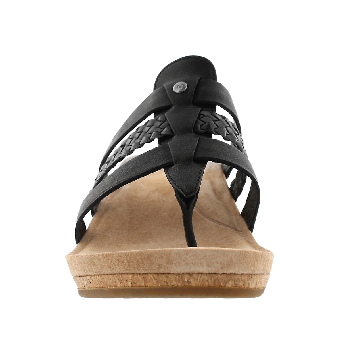 Lds Maddie blk wedge thong sandal