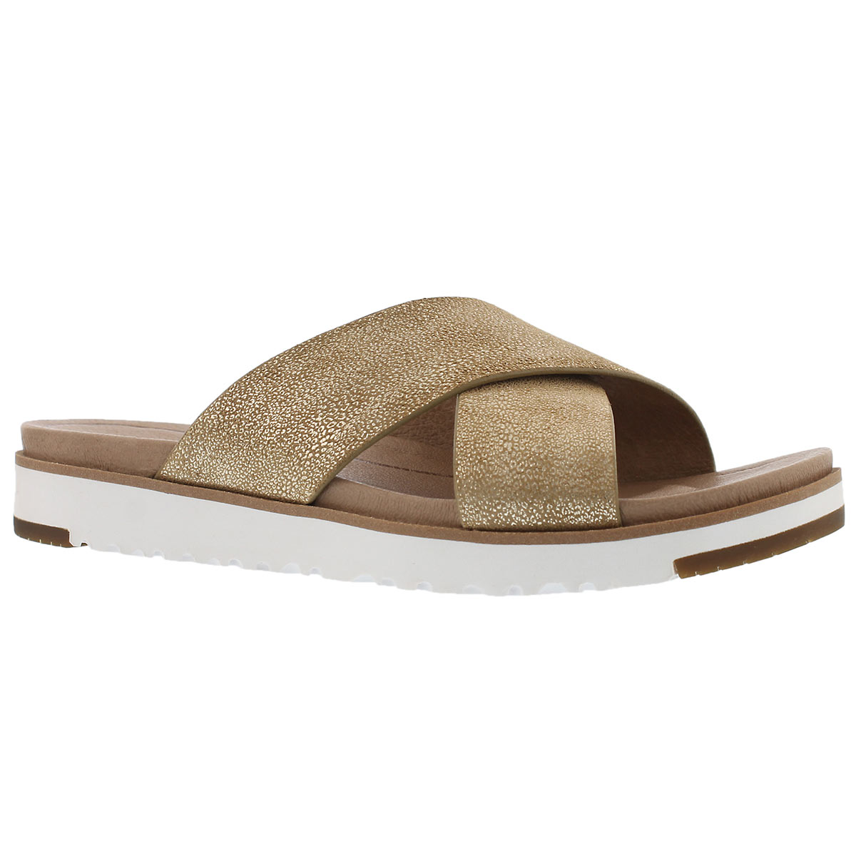 Women's KARI METALLIC gold casual slide sandals