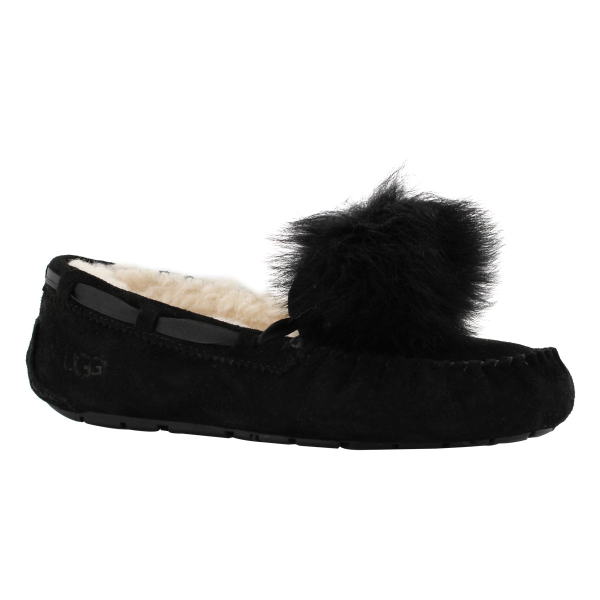Lds Dakota Pom Pom black sheepskin moc