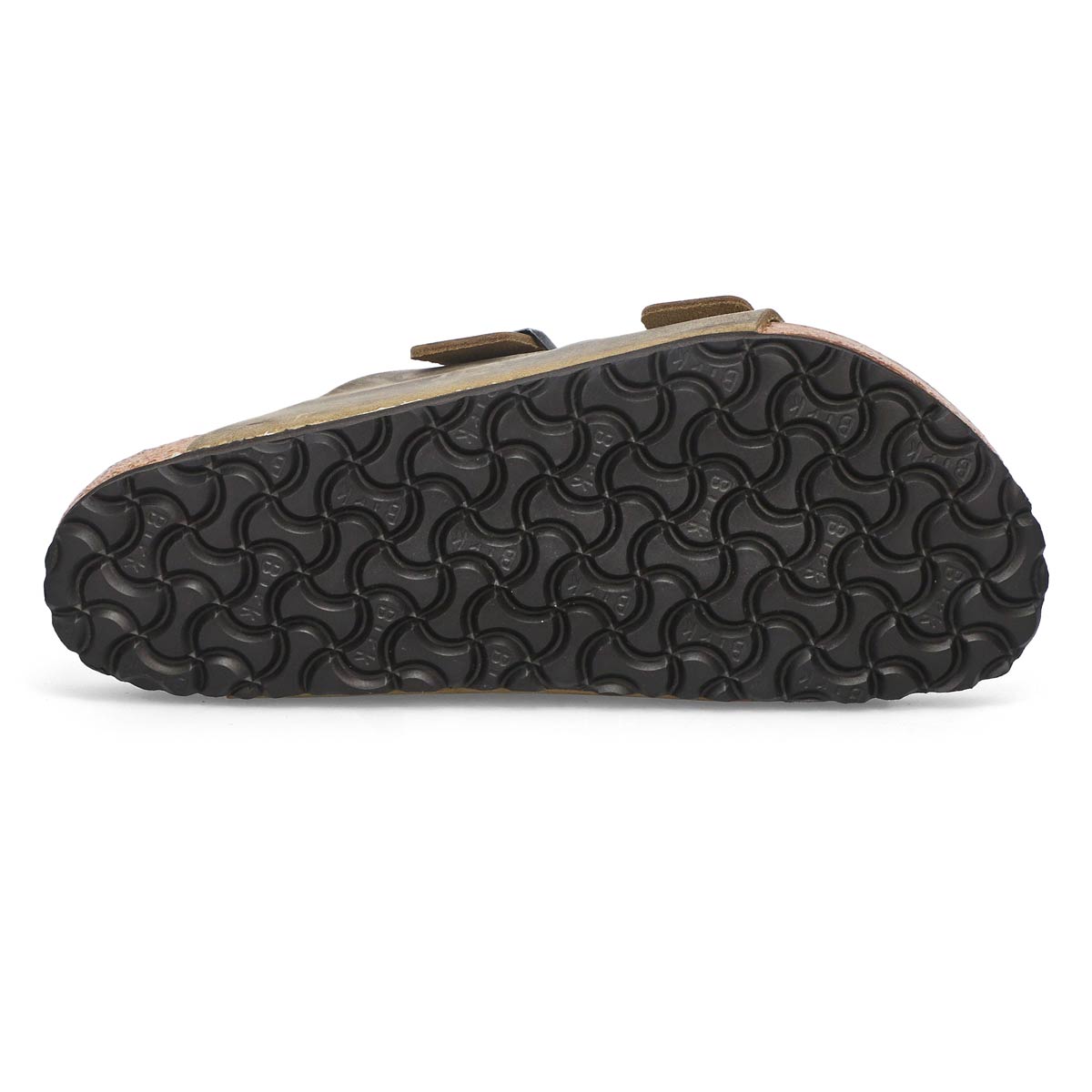 Mens Arizona Oiled Leather 2-Strap Sandal - Khaki