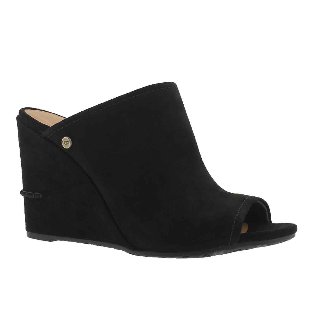 Lds Lively black wedge slide sandal
