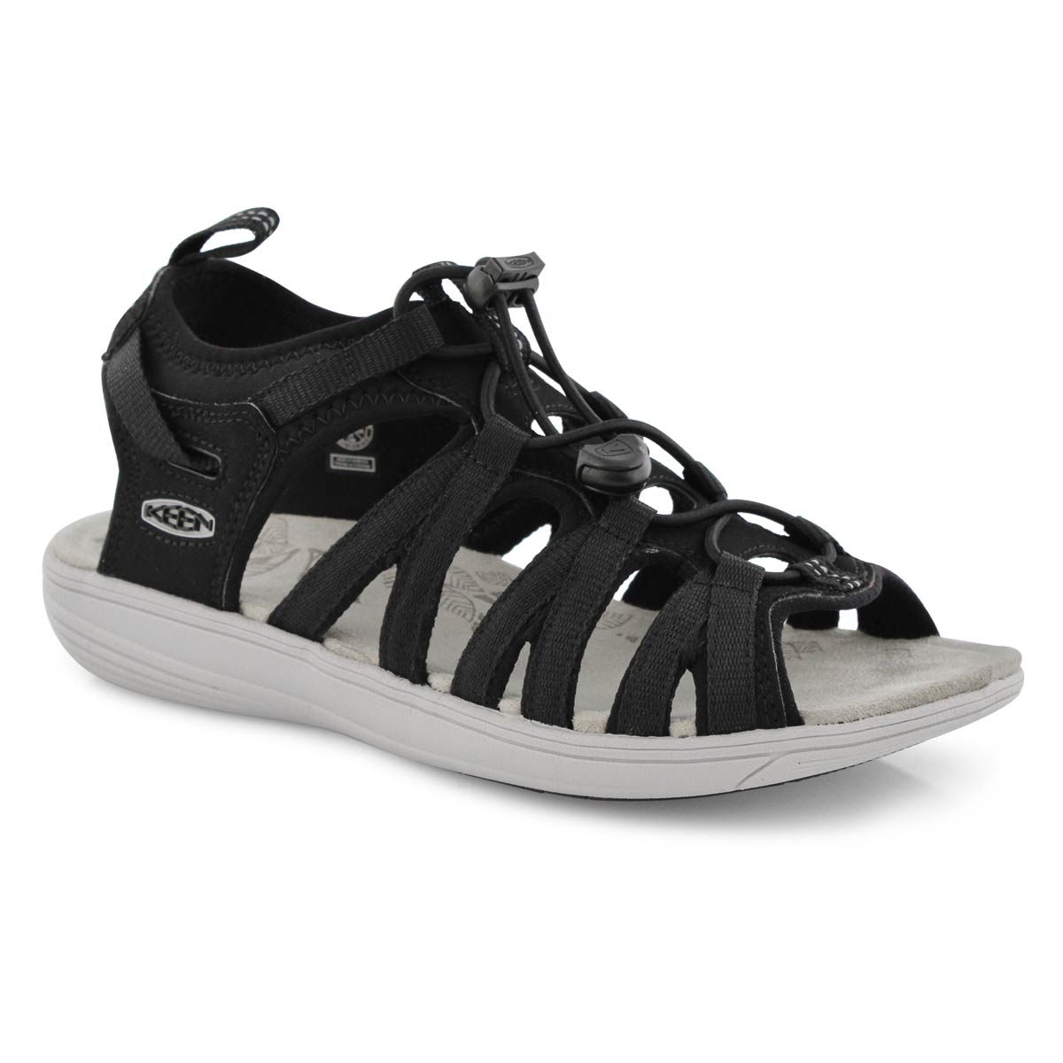 Lds Damaya Lattice blk/blu sprt sandal