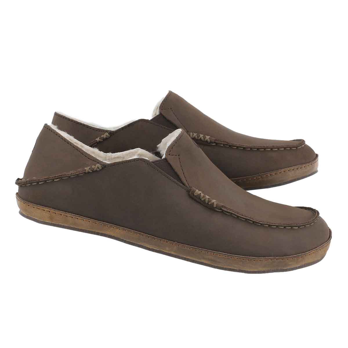 olukai men's moloa slipper 11 dark wood