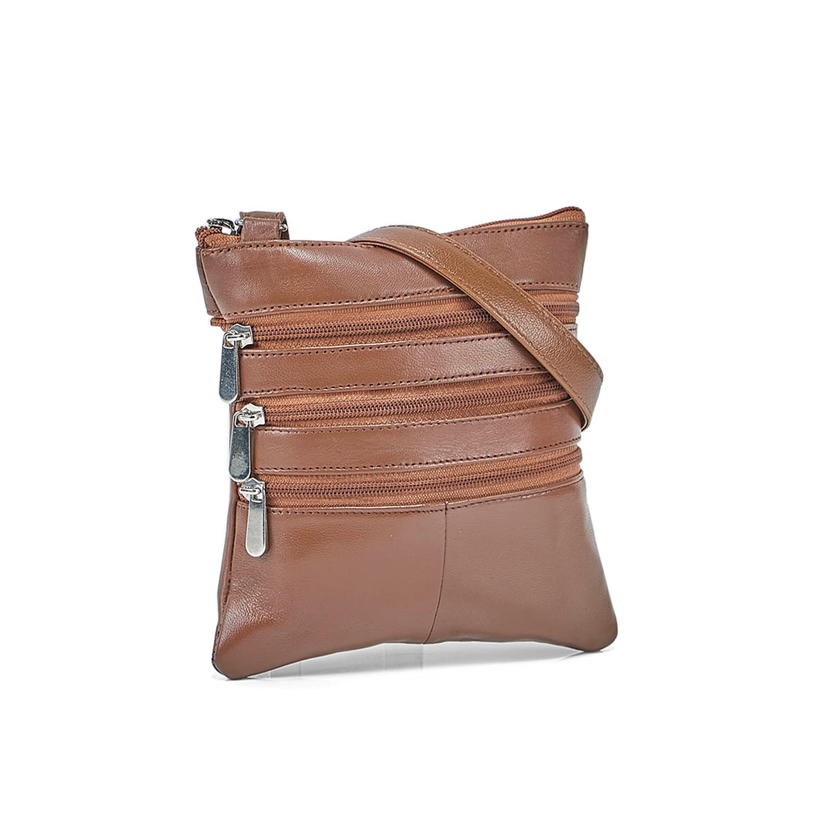 Lds tan sheep leather cross body bag