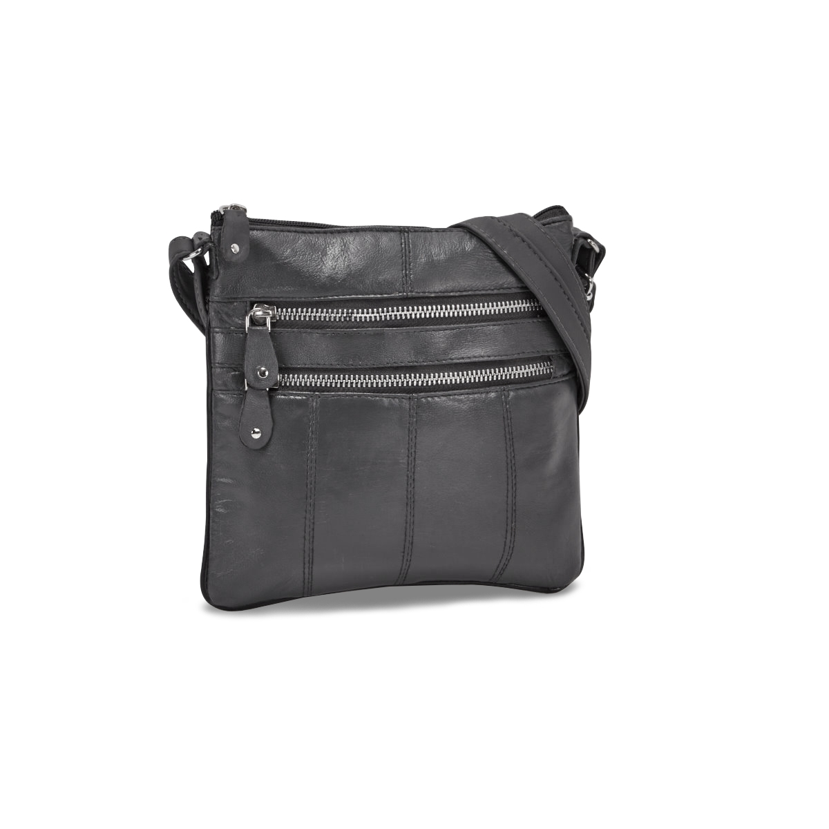 Lds grey sheep leather cross body bag
