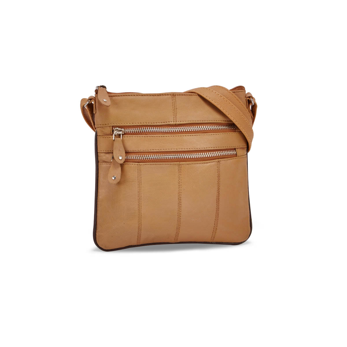 Lds tan sheep leather cross body bag