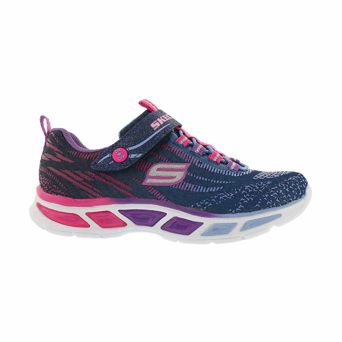 Grls Litebeams nvy ombre lightup sneaker