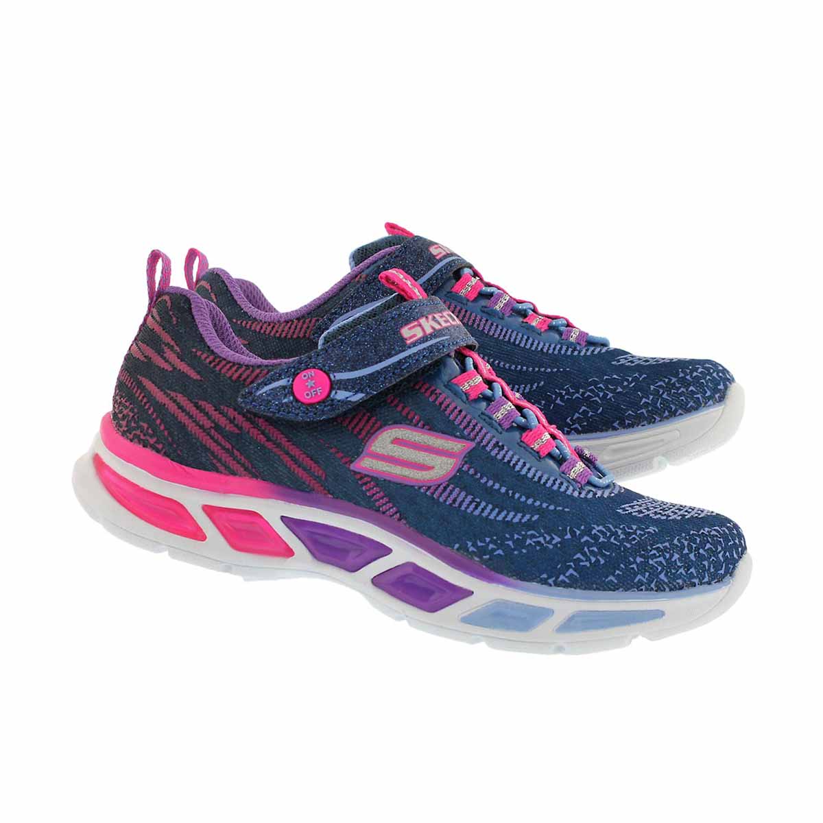 Grls Litebeams nvy ombre lightup sneaker