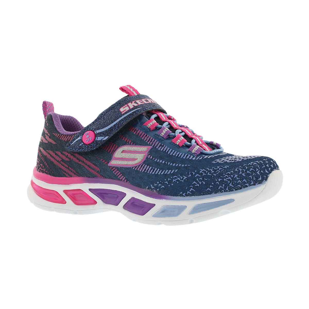 Grls Litebeams nvy ombre lightup sneaker