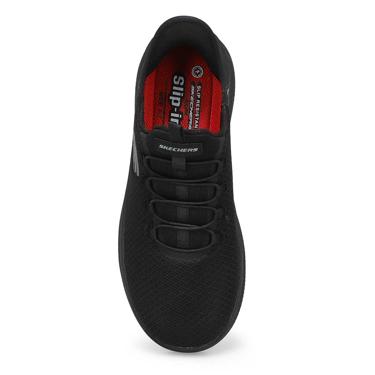 Womens Summits Slip Resistant Slip-Ins Wide Sneaker - Black