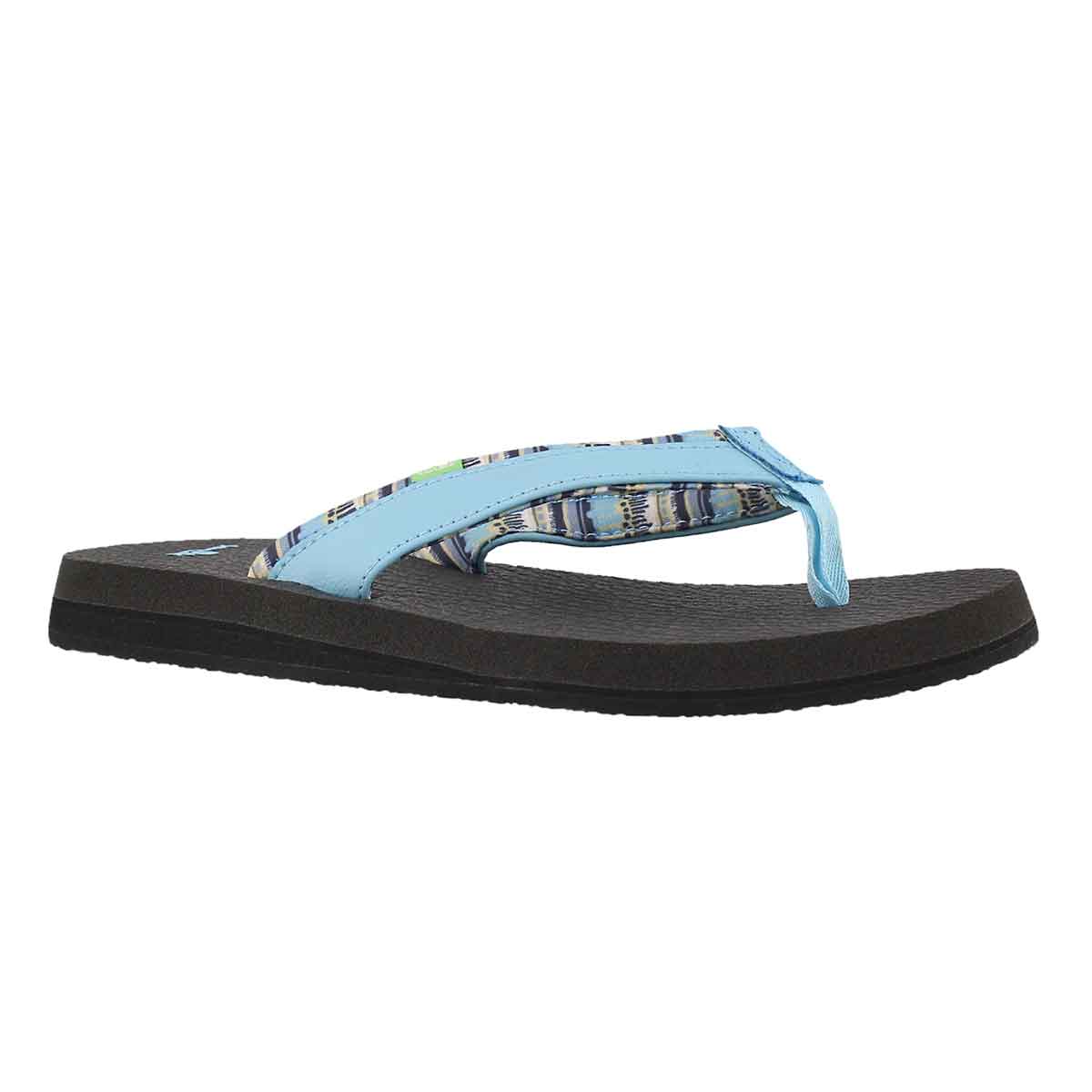 Women's YOGA MAT 2 PRINTS blue topaz flipflops
