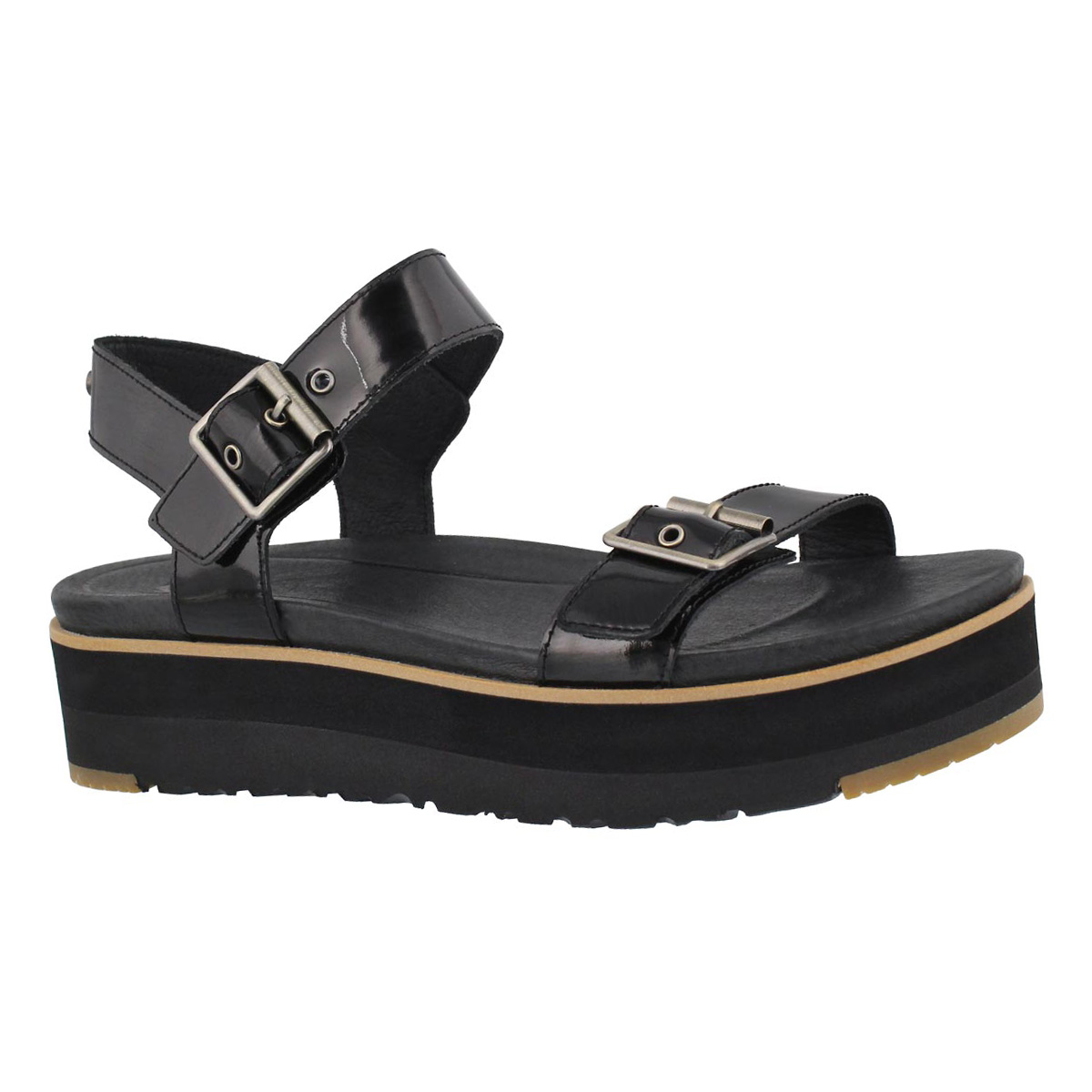 Women's ANGIE black casual platform sandals