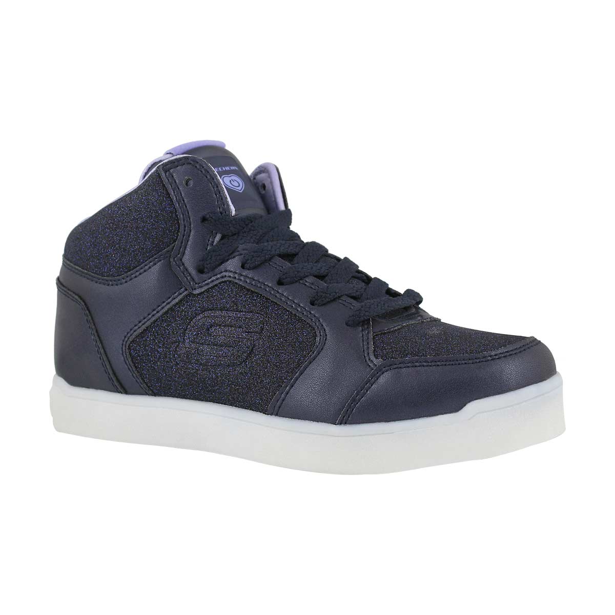 Grls E-Pro GlitterGlow nvy light up snkr