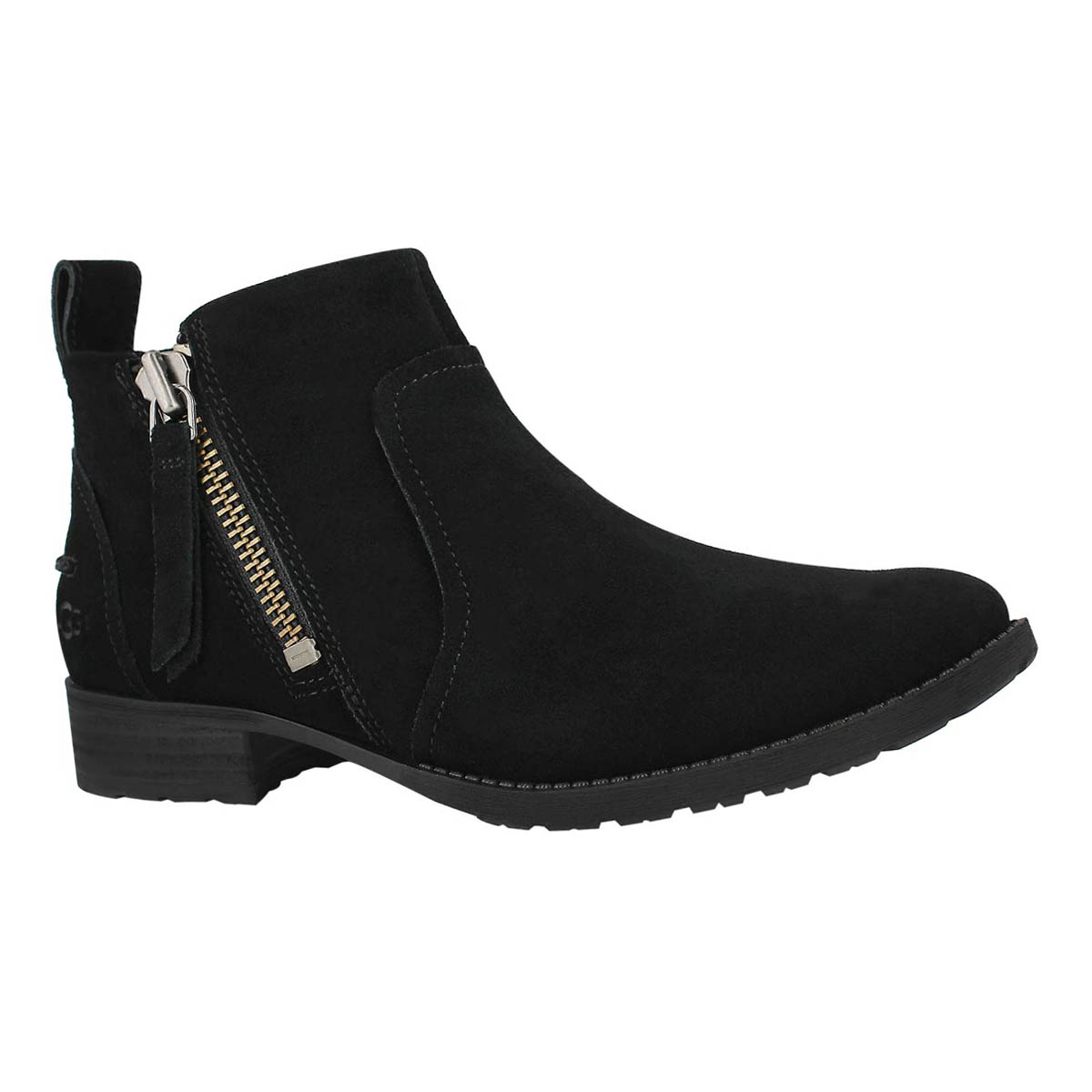 Lds Aureo black suede side zip bootie