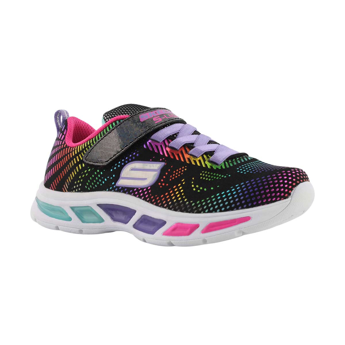 Grls Gleam N Dream blk/mlt lightup snkr