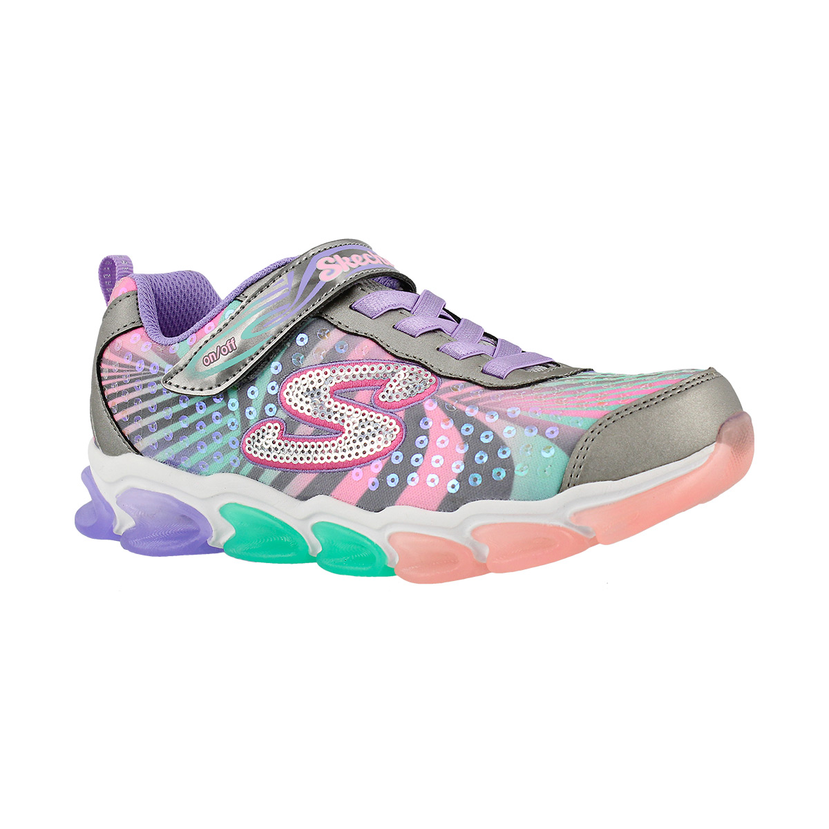 Grls Jelly Beams multi lightup sneaker