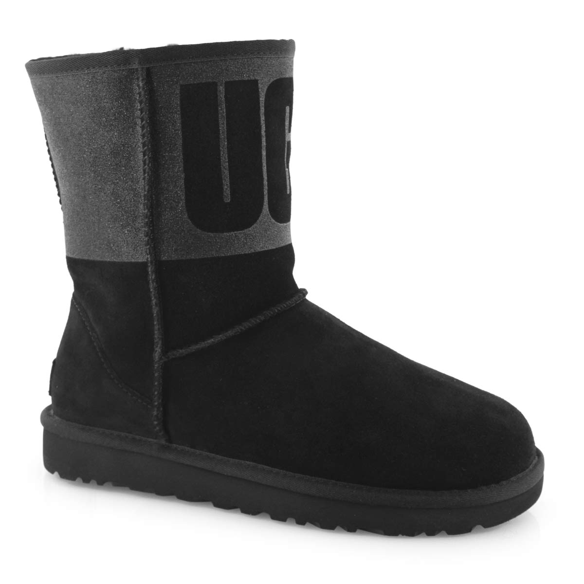 Lds Classic Short Ugg Sparkle black boot