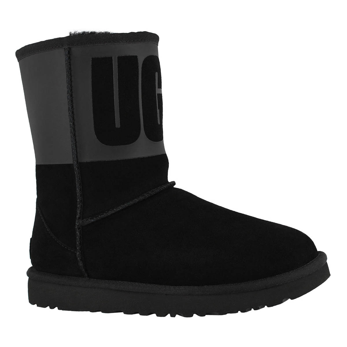 Lds Classic Short Ugg Rubber black boot